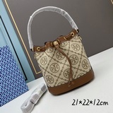Большой размер TORY BURCH Monogram 2023 Летняя новая сумка-бакет с завязками. Те