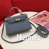 Hermes Kelly второго поколения с крокодиловым узором, обновленная версия mini ke