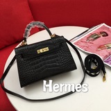 Hermes Kelly второго поколения с крокодиловой текстурой, обновленная версия mini