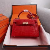 Kelly второго поколения с крокодиловым узором, 22 см, идеальная форма, hermes mi