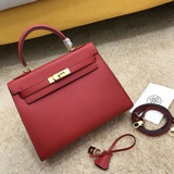 Hermes Kelly, версия высшего качества, кожа с отпечатками ладоней, золотая засте