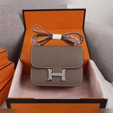 (Каки с серебряной застежкой) Hermès, произведено во Франции, большая и маленька