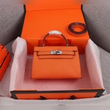 (Оранжевая серебряная застежка) Kelly Mini 19 см, второе поколение, улучшенная в