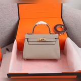 (Серебряная застежка в наличии) Kelly Mini 19 см, второе поколение, отпечаток ла