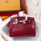 (Оригинальный чек с новым фоном) Birkin из гладкой кожи аллигатора, ck67 vert fo