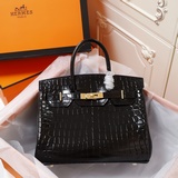 (Оригинальный чек с новым фоном) Birkin из гладкой кожи аллигатора, ck67 vert fo