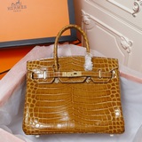 (Оригинальный чек с новым фоном) Birkin из гладкой кожи аллигатора, ck67 vert fo