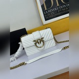 PINKO Зимняя новинка Сумка через плечо с птицами, овечья кожа, размер L 21x12x7,