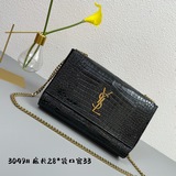 Новая модель YSL с крокодиловым узором, двусторонняя сумка-конверт из кожи перво