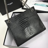 Сумка для покупок с крокодиловым узором, сумка Saint Laurent с кожаной отделкой 