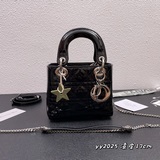 С лентой и пятиконечной звездой, серия Mini lady classic из лакированной кожи, э