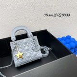 В комплекте с коробкой. Три отделения, Lady custom Dior, матовая кожа с рельефны