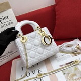 В комплекте с шарфом (lady dior)  Трехсекционная сумка с ромбовидным узором, про
