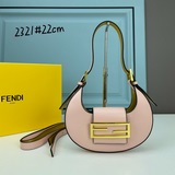 Мини-сумка Fendi Cookie в форме полумесяца, изготовлена из ткани с двойным логот