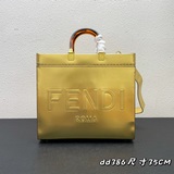 Сумка-тоут Sunshine среднего размера из кожи с тисненым логотипом FENDI ROMA и ж