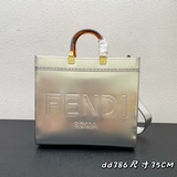 Сумка-тоут Sunshine среднего размера из кожи с тисненым логотипом FENDI ROMA и ж