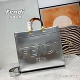 Сумка-тоут Sunshine среднего размера из кожи с тисненым логотипом FENDI ROMA и ж