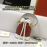 Новая мини-сумка в форме ведра из высококачественной замши и кожи кофейного цвет