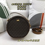 MK круглый чехол для карт с комбинированным дизайном, сочетающий гладкую кожу и 