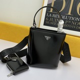 Оригинальная кожа 1BA222 Prada Double Saffiano сумка с крестообразным узором.