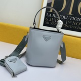 Оригинальная кожа 1BA222 Prada Double Saffiano сумка с крестообразным узором.