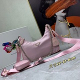 【В комплекте с изысканной коробкой】 Новая модель Pra@a из нейлона, сумка-хобо, с