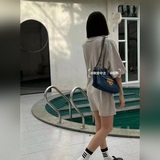 Prada, подержанная модель, кожаная сумка через плечо, свободный крой, стильный и