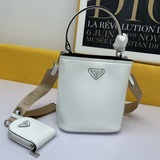 Оригинальная кожа 1BA222 Prada Double Saffiano сумка с крестообразным узором.