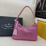 Prada 2023 Новая сумка Hobo с блестящими стразами. Вся сумка украшена блестящими