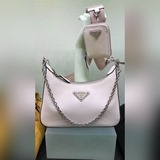 Новая модель 1BH204 из кожи, нейлоновая сумка Hobo, которую можно носить в руке 