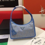 Prada 2023 Новая сумка Hobo с блестящими стразами. Вся сумка украшена стразами в