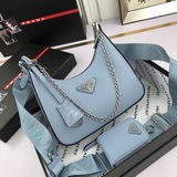 Новая модель 1BH204 из кожи, нейлоновая сумка Hobo, которую можно носить в руке 