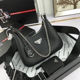 Новая модель 1BH204 из кожи, нейлоновая сумка Hobo, которую можно носить в руке 