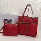 Новейшая модная сумка-сумка Prada «PRADA» для женщин [розовый] Сумка с ручкой.