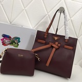 Новейшая модная сумка-сумка Prada «PRADA» для женщин [Розовый] Сумка с ручкой.
