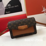 LV с кожаной отделкой, сумка через плечо с клапаном, модель 66832, с плечевым ре