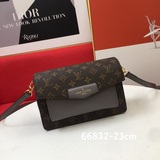 LV с кожаной отделкой, сумка через плечо с клапаном, модель 66832, с плечевым ре