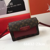 LV старая кожа с кожаной клапаном, сумка через плечо, модель 66832, с плечевым р