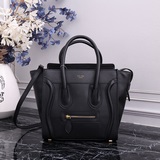 Классическая сумка Celine с улыбающимся лицом, изготовлена из кожи с гладкой тек