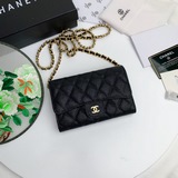 Chanel цепочка через плечо, классическая ромбовидная текстура кожи ягненка и лог