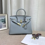 Классическая и модная сумка H-House из платинового кожаного материала с текстуро