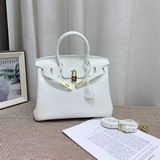 Классическая и модная сумка H-House из платинового кожаного материала с текстуро