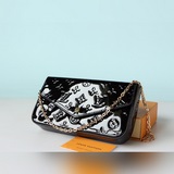 M61276 Сумка Louis Vuitton Felicie из лакированной кожи с тиснением, элегантная 