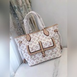 Сумка Neverfull среднего размера m46137 20921 (Новая сумка для покупок с шелкогр