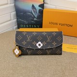 Оригинальный кожаный кошелек Louis Vuitton Emilie, модный и практичный, с розово