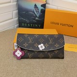 Оригинальный кожаный кошелек Louis Vuitton Emilie, модный и практичный, с розово