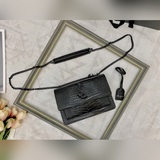 SAINT LAURENT новейшая сумка с крокодиловым узором, такая же, как у Принцессы Вэ