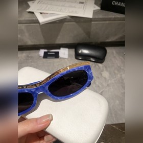Солнцезащитные очки CHANEL 9112, цвет «янтарный синий»