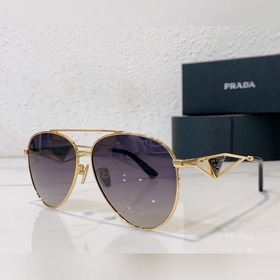 Солнцезащитные очки PRADA, модель Pilot, с двойной дужкой и треуг