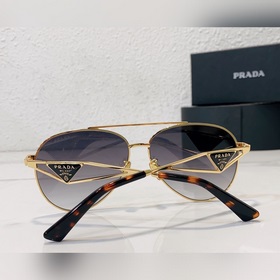 Солнцезащитные очки PRADA, модель Pilot, с двойной дужкой и треуг